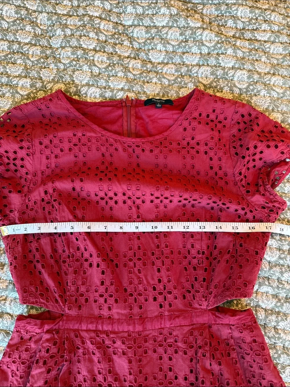 Madewell Raspberry Eyelet Mini Dress - Picture 6 of 7